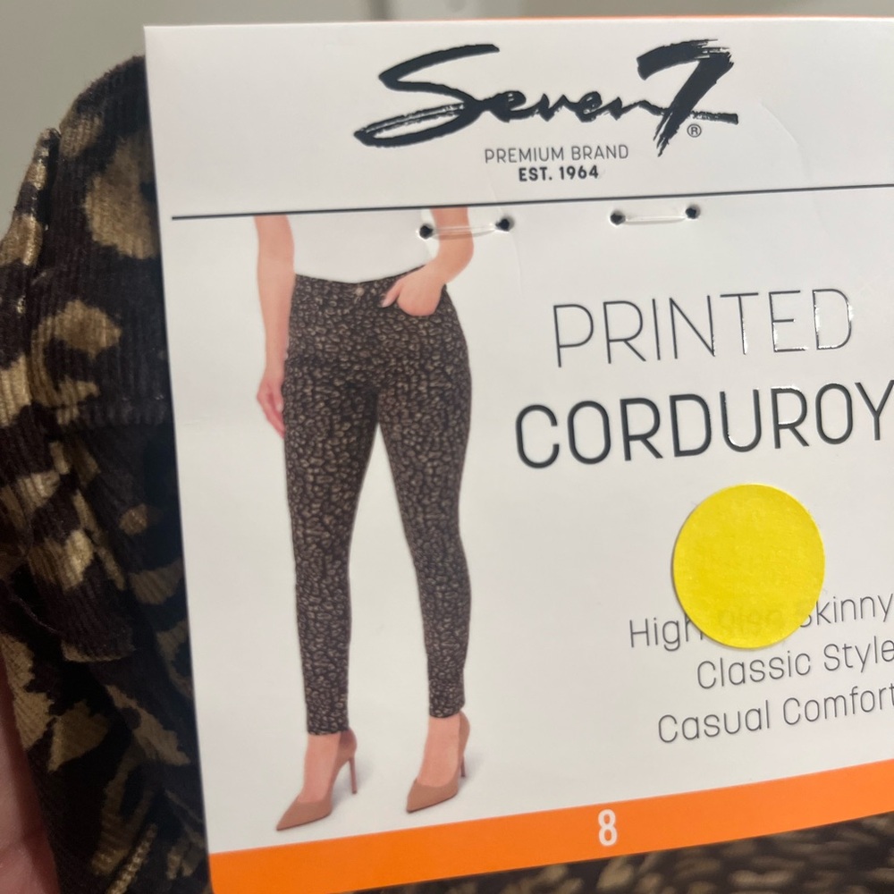 Seven7 Brown Printed Corduroy Women Jeans